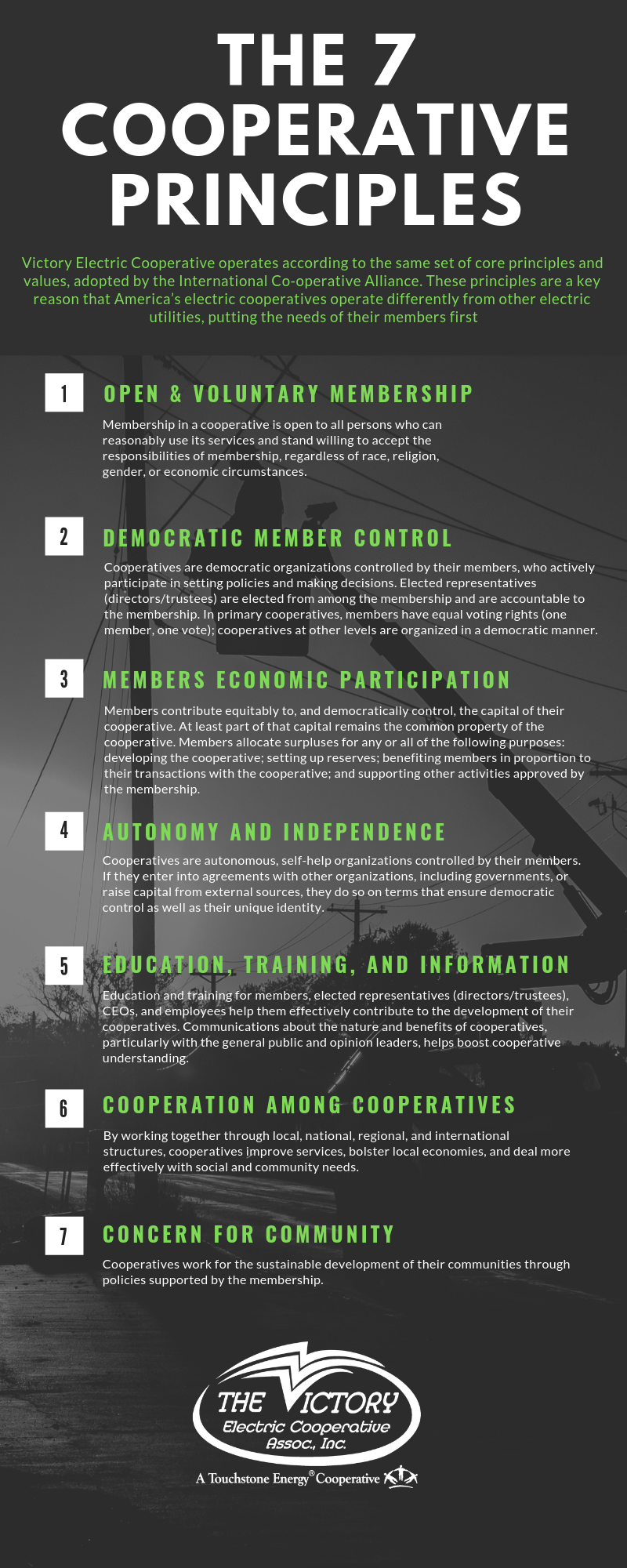 Seven Cooperative Principles | Victory Electric Cooperative